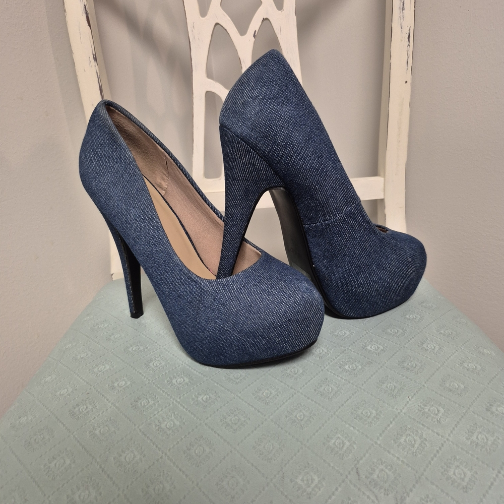 Delicacy Denim Blue Heels